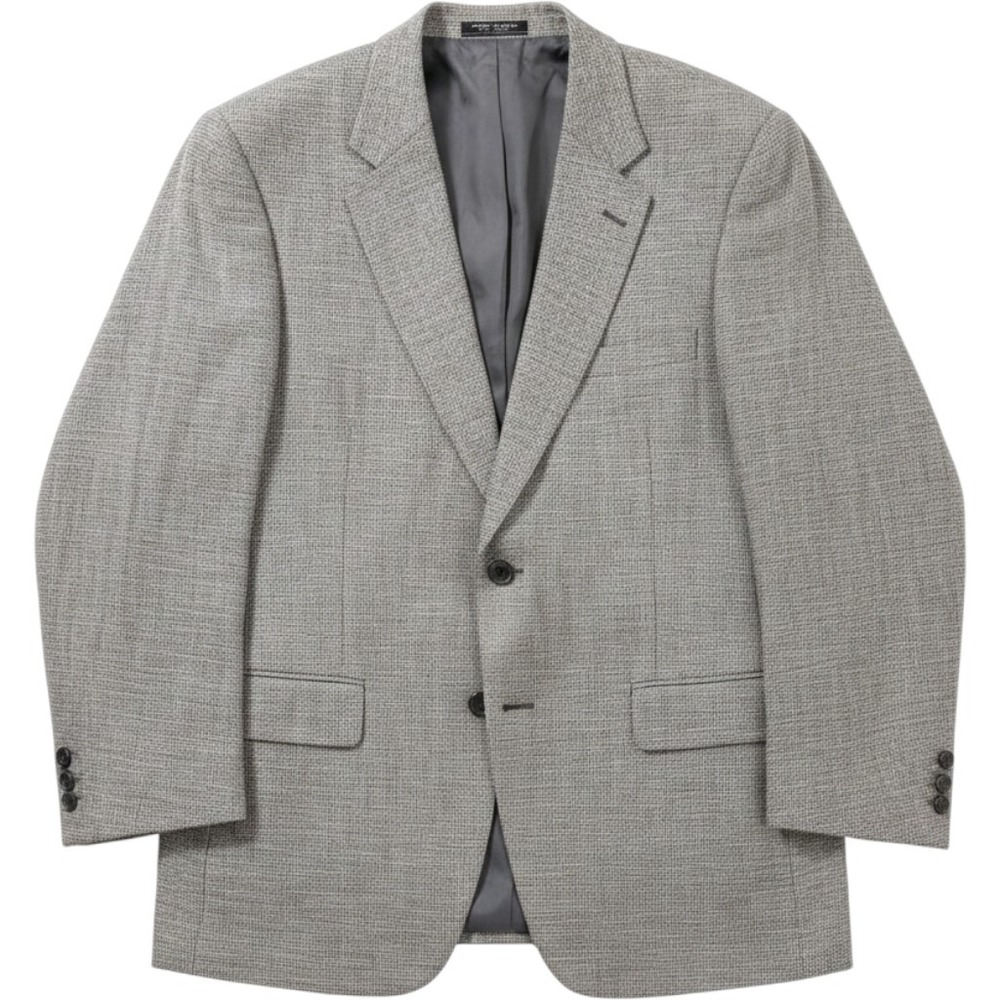 Bert Pulitzer Mens 100% Pure Silk Blazer Sport Coat Grey Black Textured 44L